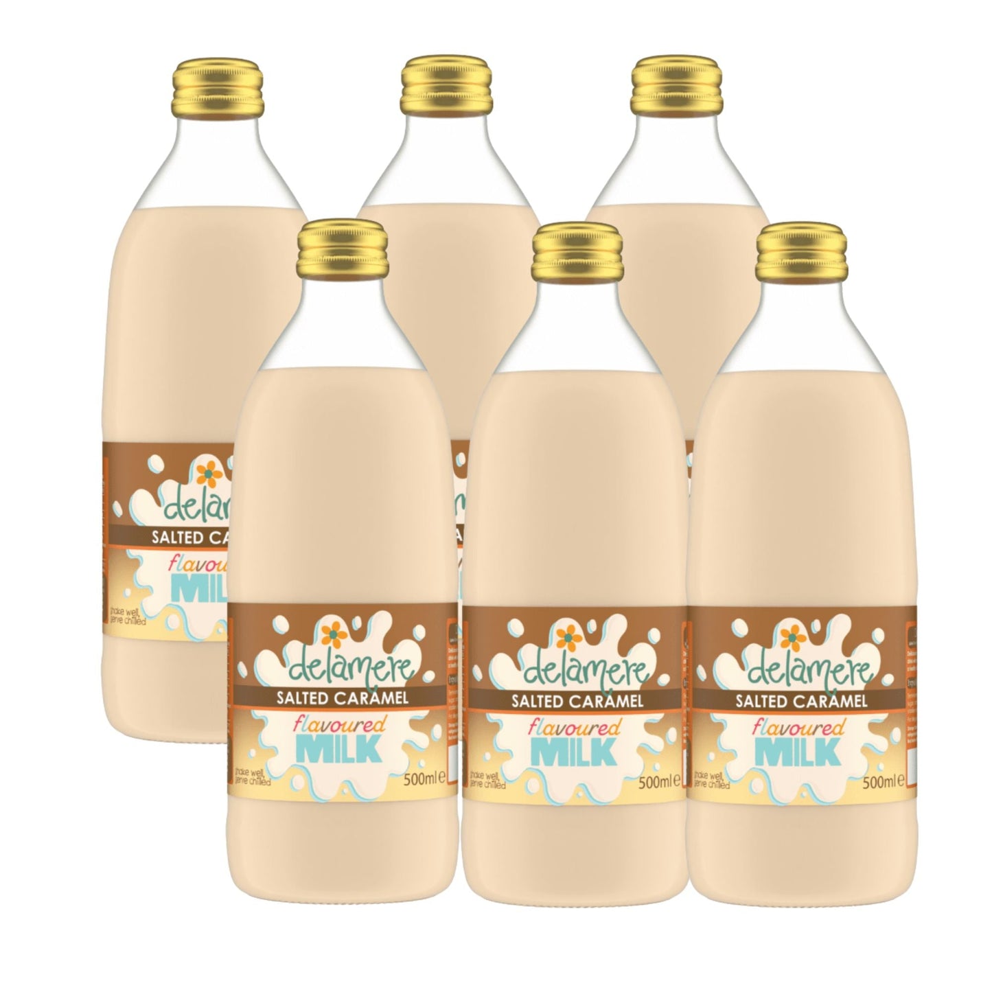 Delamere Salted Caramel Flavour Milk – 500ml Glass Bottle