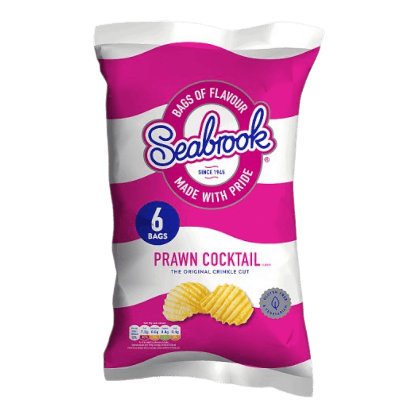 Seabrook Prawn Cocktail Multipacks - 6 x 25g - Spec Milk 24 hrs
