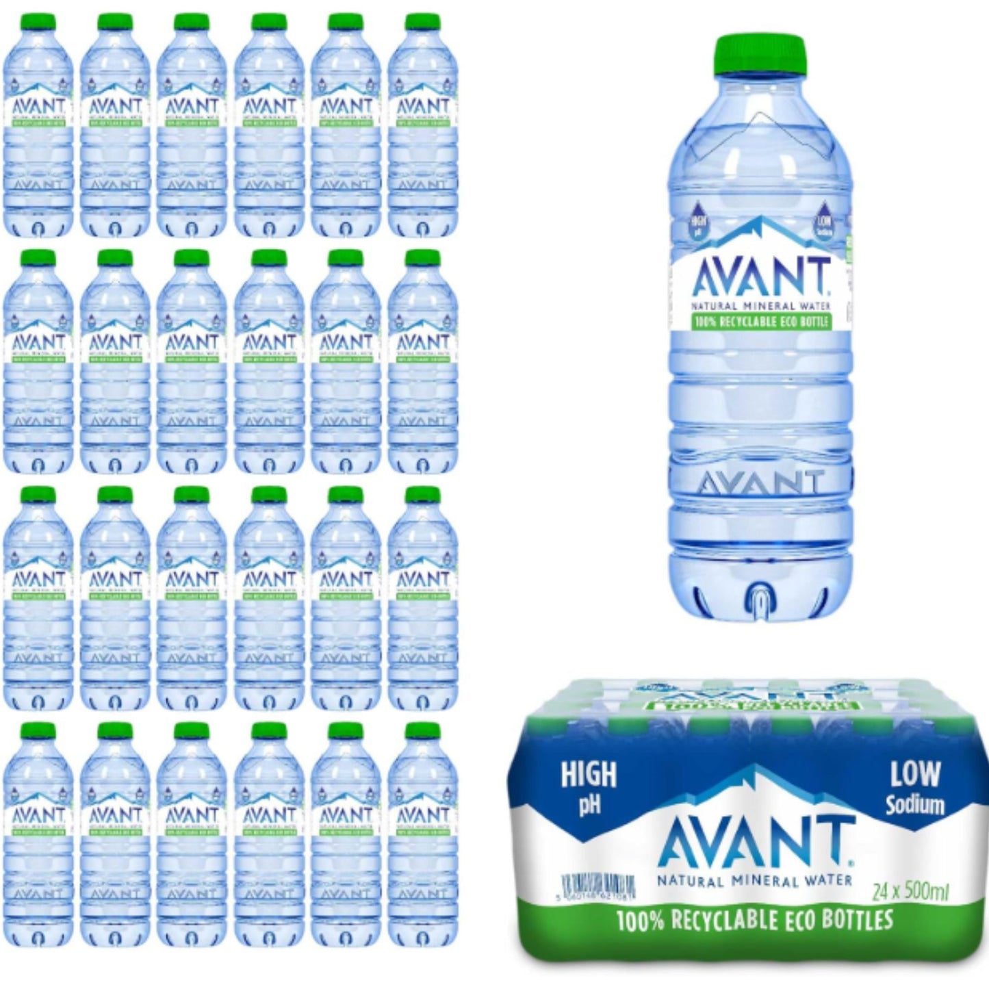 Avant Natural Mineral Water | 24 x 500ml Case | High pH & Low Sodium