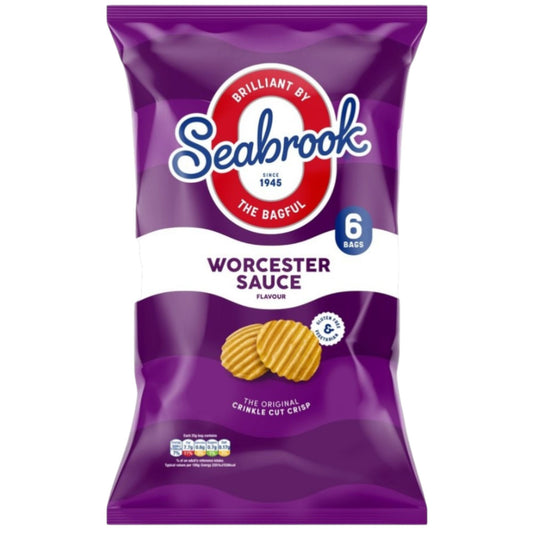 Seabrook Worcester Sauce | The Original Crinkle Cut Crisps | 6 x 25g Multipack