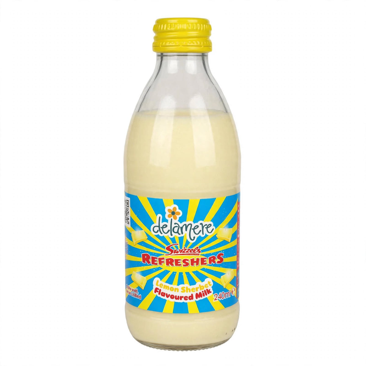 Delamere x Swizzels Flavoured Milk - Raspberry, Rhubarb & Custard, Lemon Sherbet - 240ml Glass Bottle