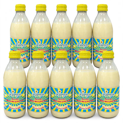 Delamere x Swizzels Flavoured Milk - Raspberry, Rhubarb & Custard, Lemon Sherbet - 240ml Glass Bottle