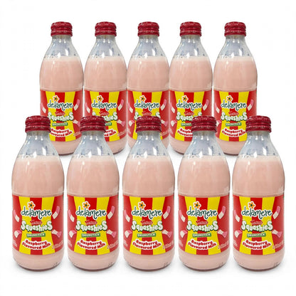 Delamere x Swizzels Flavoured Milk - Raspberry, Rhubarb & Custard, Lemon Sherbet - 240ml Glass Bottle