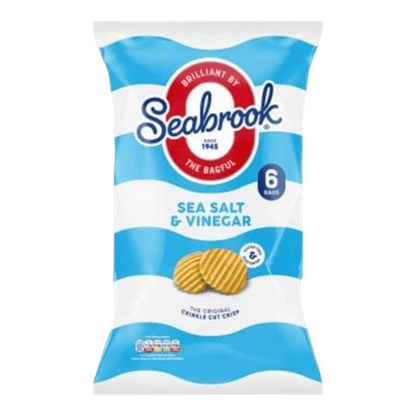 Seabrook Sea Salt & Vinegar Multipacks - 6 x 25g - Spec Milk 24 hrs