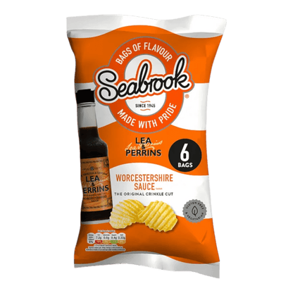 Seabrook Worcestershire Crisps - 6 Pack (6 x 25g) - Spec Milk 24 hrs